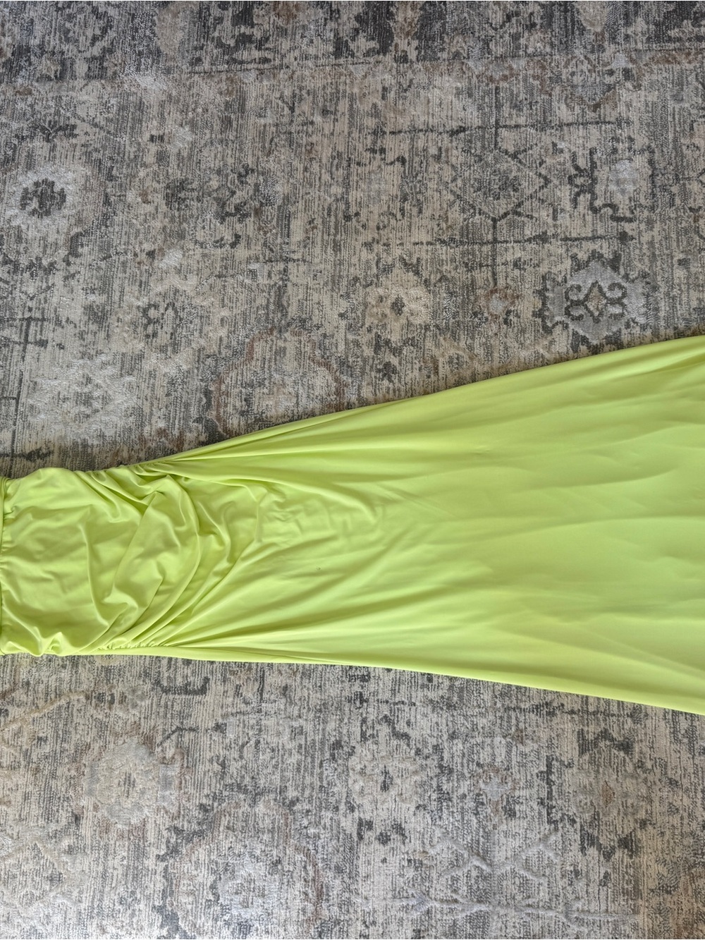 Strapless Neon Lime Evening Gown